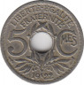Монета. Франция. 5 сантимов 1922 год. Монетный двор - Бомон-ле-Роже. Аверс - рог изобилия. ав.