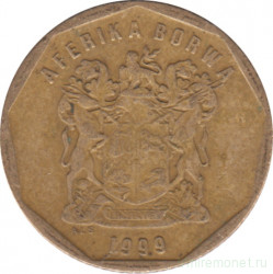 Монета. Южно-Африканская республика (ЮАР). 20 центов 1999 год.