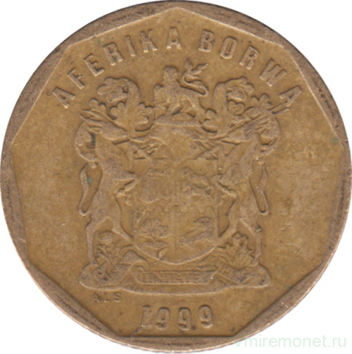 Монета. Южно-Африканская республика (ЮАР). 20 центов 1999 год.