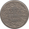  Монета. Швейцария. 2 франка 1993 год. ав.