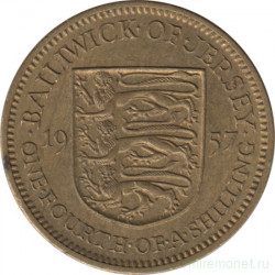 Монета. Великобритания. Джерси. 1/4 шиллинга 1957 год.
