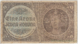 Банкнота. Протекторат Богемия и Моравия. 1 крона 1940 год. Тип 3.