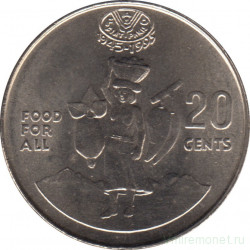 Монета. Соломоновы острова. 20 центов 1995 год. 50 лет ФАО.