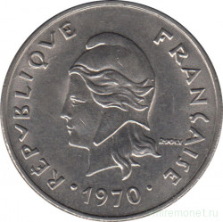 Монета. Французская Полинезия. 20 франков 1970 год.