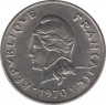 Монета. Французская Полинезия. 20 франков 1970 год. ав.