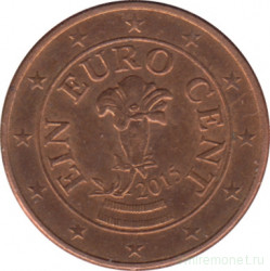 Монета. Австрия. 1 цент 2015 год.