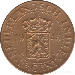 Монета. Нидерландская Ост-Индия. 2,5 цента 1945 год.