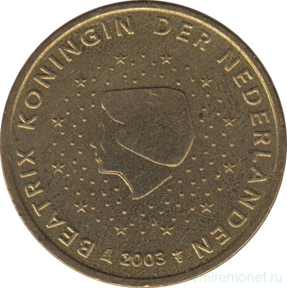 Монета. Нидерланды. 50 центов 2003 год.
