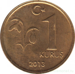 Монета. Турция. 1 куруш 2013 год.