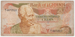 Банкнота. Гана. 200 седи 1986 год. Тип 27a.