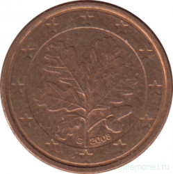 Монета. Германия. 1 цент 2008 год. (G).