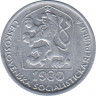 Монета. Чехословакия. 10 геллеров 1980 год. ав.
