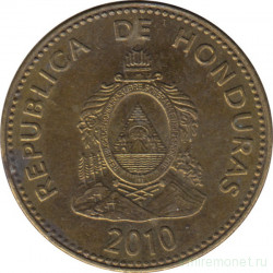 Монета. Гондурас. 10 сентаво 2010 год.