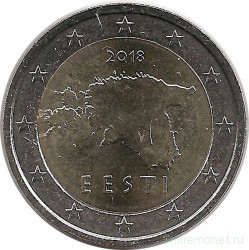Монеты. Эстония. Набор евро 8 монет 2018 год. 1, 2, 5, 10, 20, 50 центов, 1, 2 евро.