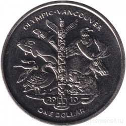 Монета. Сьерра-Леоне. 1 доллар 2009 год. XXI зимние Олимпийские Игры, Ванкувер 2010. Животные.