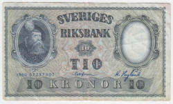 Банкнота. Швеция. 10 крон 1960 год. Тип 43h(6).