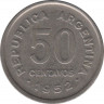 Монета. Аргентина. 50 сентаво 1952 год. ав.