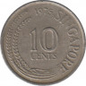 Монета. Сингапур. 10 центов 1975 год. ав.