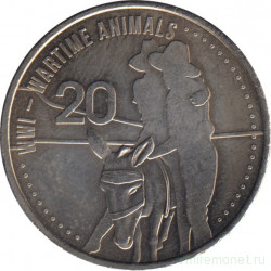 Монета. Австралия. 20 центов 2015 год. АНЗАК. Военные животные.