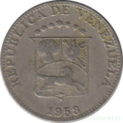 Монета. Венесуэла. 5 сентимо 1958 год.