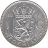 Монета. Нидерланды. 1 гульден 1966 год. ав.