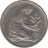  Монета. ФРГ. 50 пфеннигов 1983 год. Монетный двор - Карлсруэ (G). ав.