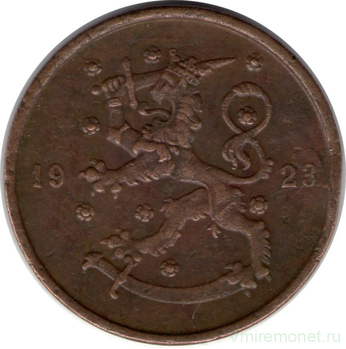 Монета. Финляндия. 10 пенни 1923 год.
