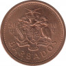 Монета. Барбадос. 1 цент 2010 год. аву.
