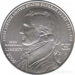 Монета. США. 1 доллар 2005 год (P). 170 лет со дня смерти Джона Маршалла.