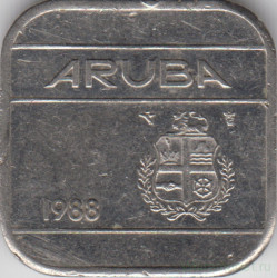 Монета. Аруба. 50 центов 1988 год.