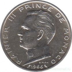 Монета. Монако. 5 франков 1966 год.