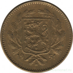 Монета. Финляндия. 5 марок 1951 год.
