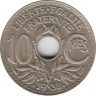 Монета. Франция. 10 сантимов 1938 год. Никелевая бронза. Аверс - ".1938.". ав.