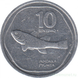 Монета. Филиппины. 10 сентимо 1987 год. (ошибка в написании "pygmea").