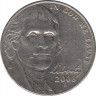 Монета. США. 5 центов 2008 год. Монетный двор D. ав.