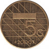 Монета. Нидерланды. 5 гульденов 2000 год. ав.