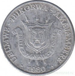 Монета. Бурунди. 1 франк 1980 год.