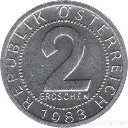 Монета. Австрия. 2 гроша 1983 год.