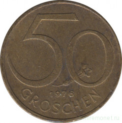 Монета. Австрия. 50 грошей 1976 год.