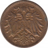 Монета. Австро-Венгерская империя. 1 геллер 1910 год. рев.