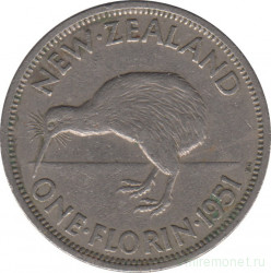 Монета. Новая Зеландия. 1 флорин 1951 год.
