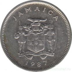 Монета. Ямайка. 5 центов 1987 год.