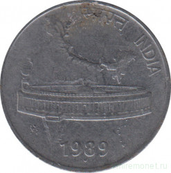 Монета. Индия. 50 пайс 1989 год. Новый тип.