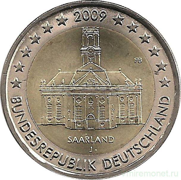 Монета. Германия. 2 евро 2009 год. Саар (J).