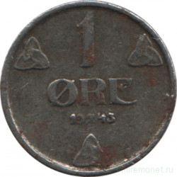 Монета. Норвегия. 1 эре 1943 год.