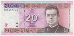 Банкнота. Литва. 20 лит 2001 год. Тип 66.