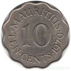 Монета. Маврикий. 10 центов 1970 год.