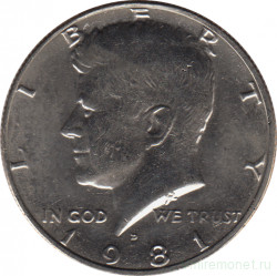Монета. США. 50 центов 1981 год. Монетный двор D.