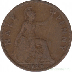 Монета. Великобритания. 1/2 пенни 1929 год.