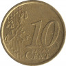 Монета. Италия. 10 центов 2002 год.рев.